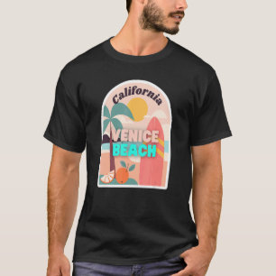 Camiseta Venice Beach Pastel Colors Palm Trees Sun & Surfin