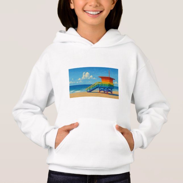 Camiseta Venice Beach Rainbow Lifeguard Stand (Frente)