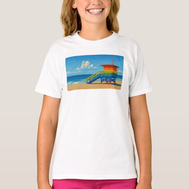 Camiseta Venice Beach Rainbow Lifeguard Stand (Frente)