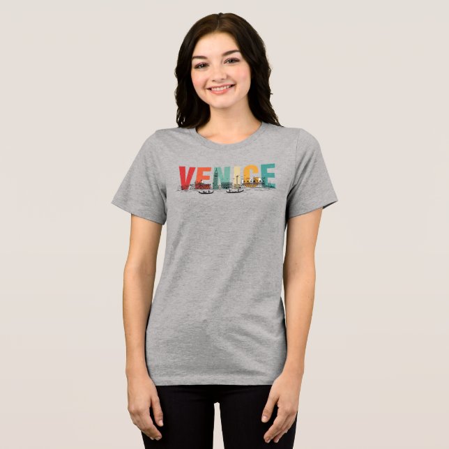 Camiseta Venice Text with Skyline (Frente Completa)
