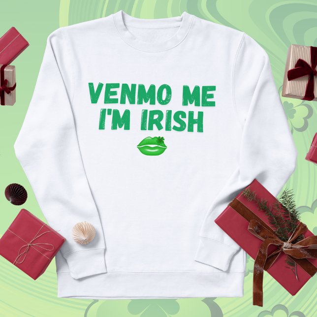 Camiseta "Venmo Me Sou Irlandês" Bebê Tee - Rua Engraçada.  ("Venmo Me I'm Irish" Baby Tee - Funny St. Patrick's Day Fitted Tee)