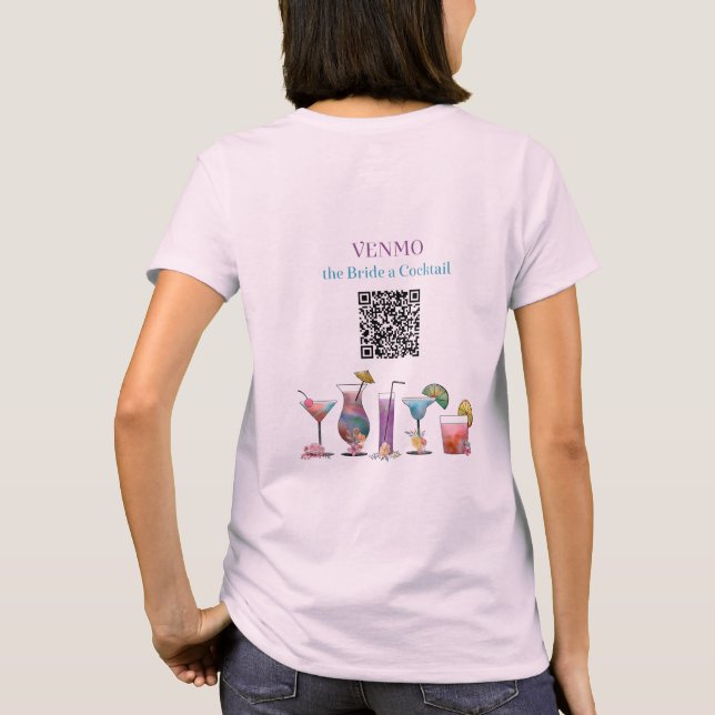 Camiseta VENMO o noivo a coquetel Personalizado Código QR (Verso)