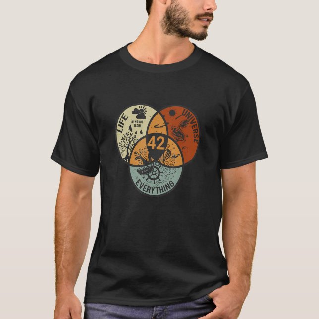 Camiseta Venn Diagram Life O Universo E Tudo 44 (Frente)