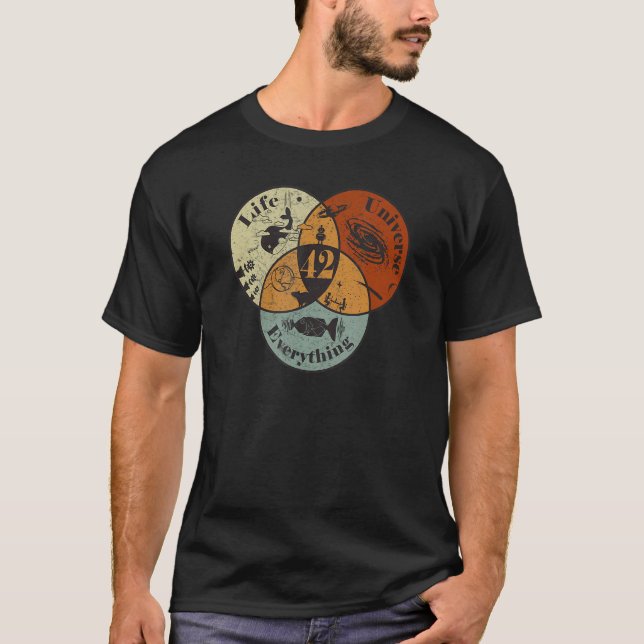 Camiseta Venn Diagram Life O Universo E Tudo 44 (Frente)