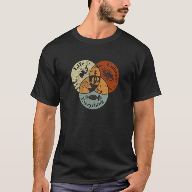 Camiseta Venn Diagram Life O Universo E Tudo 44 (Frente)