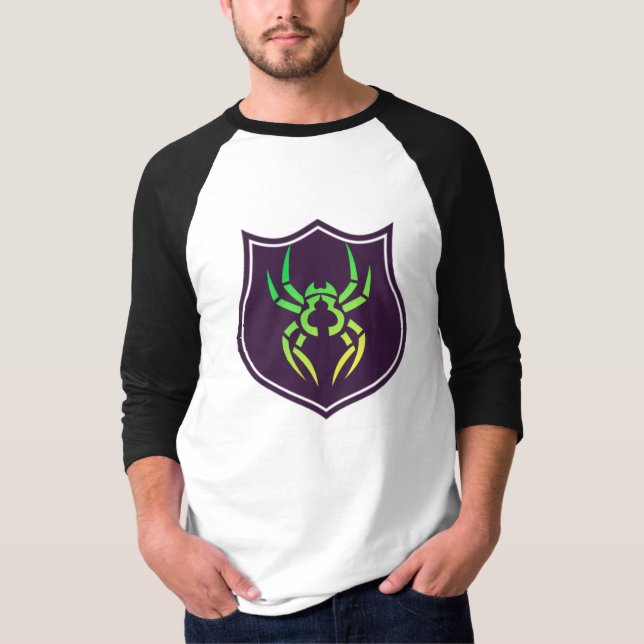 Camiseta Venom Spider Shield Raglan | Capa 3/4 de homens le (Frente)