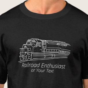 Camiseta Ventilador da ferrovia Entusiasta Diesel Locomotiv