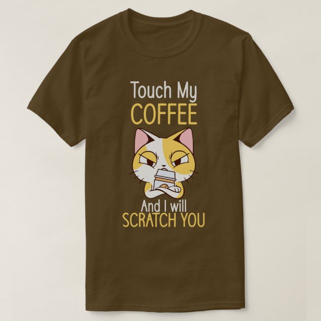 Camiseta Ventilador De Café De Gato De Café (Frente do Design)