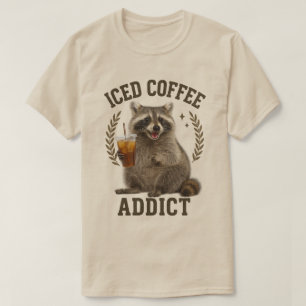 Camiseta Ventilador De Cafeína Raccoon Drink, Viciado Em Ca