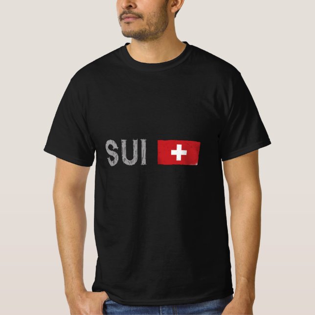 Camiseta Ventilador de futebol de suiça Shirt Swiss Flag (Frente)