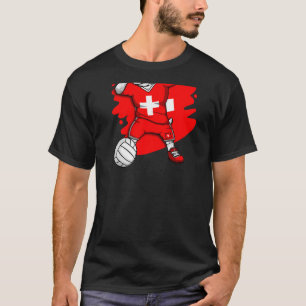 Camiseta Ventilador de Voleibol para Suiça de Buldogue Fran