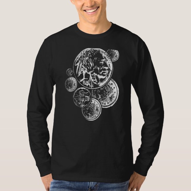 Camiseta Ventilador Numismático de Recolha de Moedas (Frente)