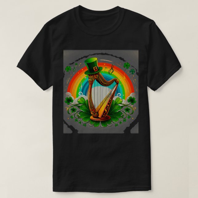 Camiseta Ventiladores Da Música Irlandesa E Este Harp E Sha (Frente do Design)