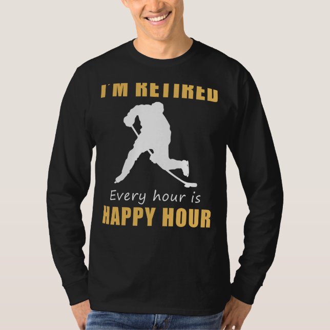 Camiseta Ventiladores de hóquei aposentados em horário feli (Frente)