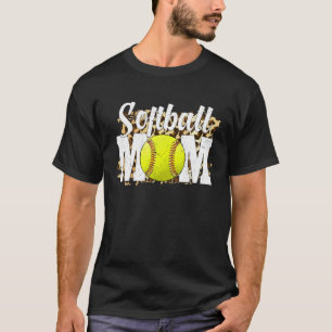 Camiseta Ventiladores de Softball Mulheres Leopardo, Mãe d