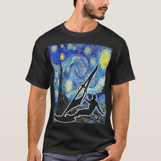 Camiseta Ventos de pintura de Windsurfer Starry Night