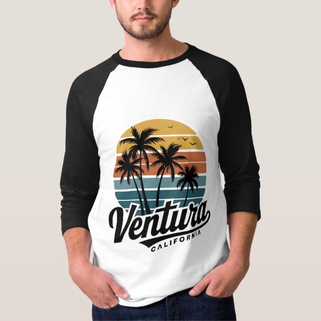 Camiseta Ventura California - Vintage retro sunset (Frente)