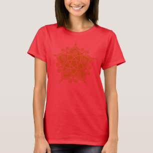 Camiseta Vênus flores Pentagramm - áurea corte