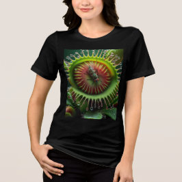 Camiseta Venus Flytrap Floral Verde e Vermelho