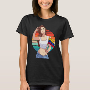 Camiseta Venzolana Rapariga Venezuela Bandeira do Orgulho V