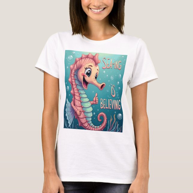 Camiseta Ver é acreditar - inspirado no oceano (Frente)
