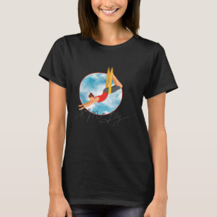 Camiseta Ver-me voar com sedas aéreas Circus Yoga