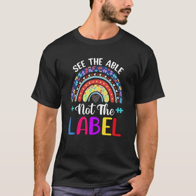 Camiseta Ver O Capaz Não O Rótulo Puzzle de Conscientização (Frente)