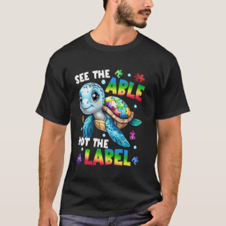 Camiseta Ver O Capaz Não O Rótulo Tartaruga Conscientização