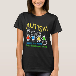 Camiseta Ver O Mundo Num Ângulo Diferente De Autismo