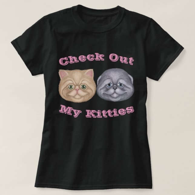 Camiseta Ver os meus Gatinhos (Frente do Design)