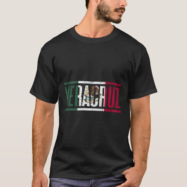 Camiseta Veracruz Com a Bandeira Do México (Frente)