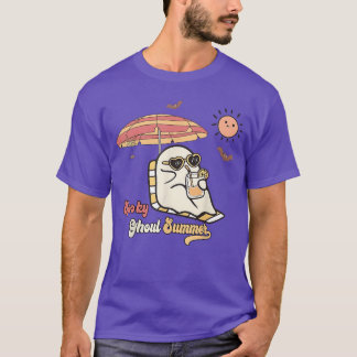 Camiseta Verão Assustador de Fantasma Feliz Summerween Verã