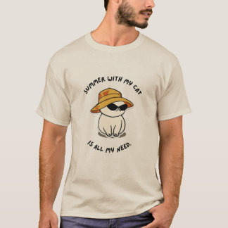 Camiseta verão com meu gato toda a minha necessidade