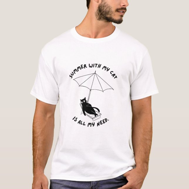 Camiseta verão com o meu gato. (Frente)