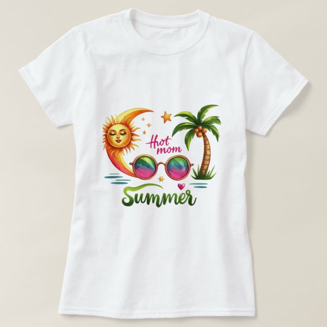 Camiseta verão da mamãe quente (Frente do Design)