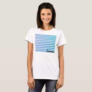 Camiseta Verão das listras azuis de Ombre