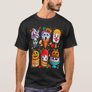 Camiseta Verão de Filme de Terror Picolé Halloween Sorvete