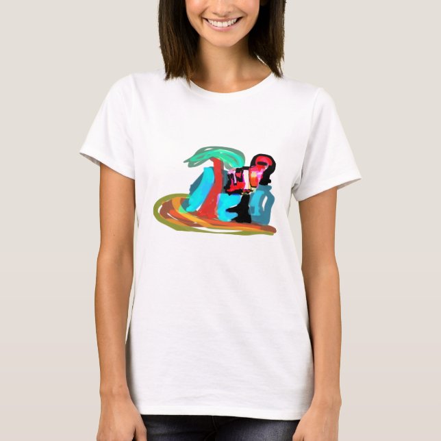 Camiseta Verão de flamingo rosa (Frente)