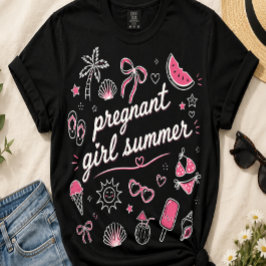 Camiseta Verão de Menina Grávida Anúncio de Gravidez Mamãe