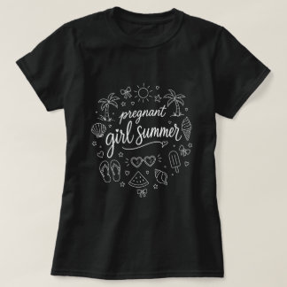 Camiseta Verão de Menina Grávida  Anúncio Divertido de Bebê