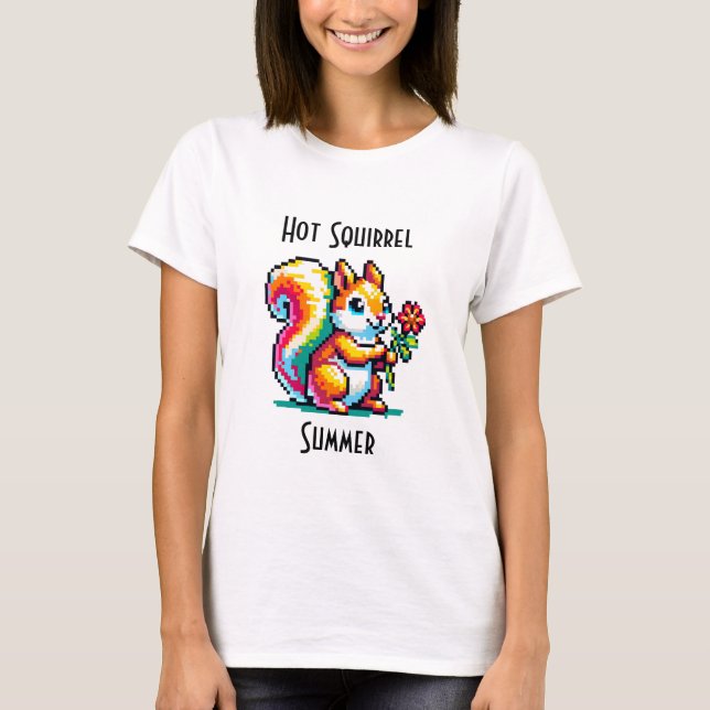 Camiseta Verão de Quadrinhos | Arte por Pixel de Esquilo (Frente)