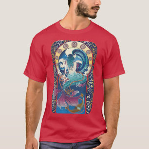 Camiseta Verão de Sereia Maçã Cega Marinha