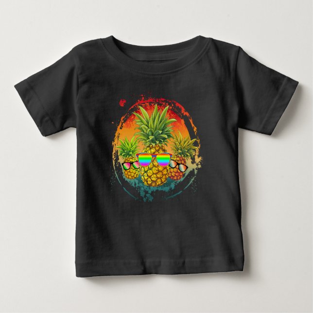 Camiseta Verão Divertido de Abacaxi (Frente)