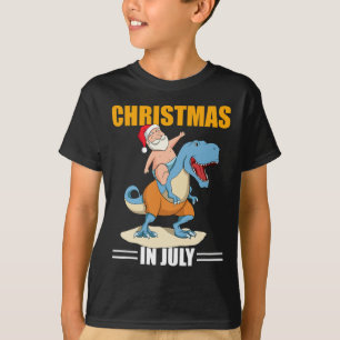 Camiseta Verão do Dinossauro do Natal Natal em Julho Papai
