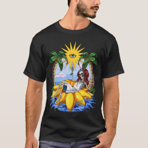 Camiseta Verão do Esqueleto Hippie