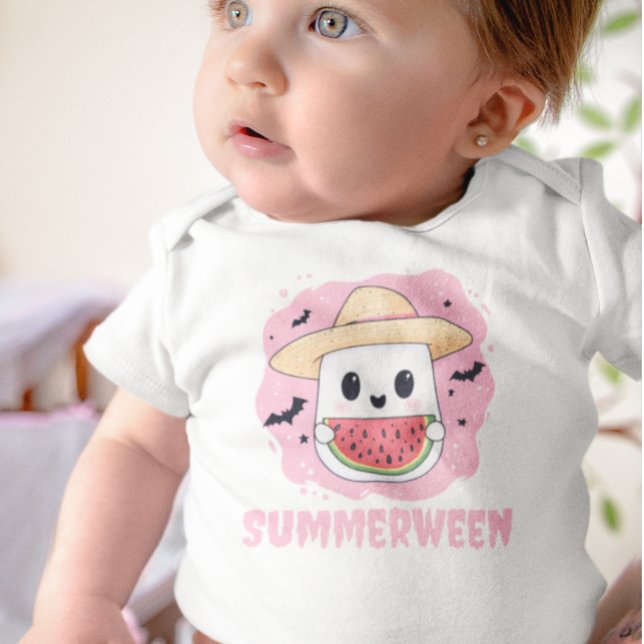 Camiseta Verão do Natal Cute Fantasma Melancia Verão (Criador carregado)