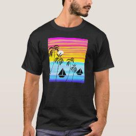 Camiseta Verão e Férias, Navegação Tropical Sunset