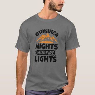 Camiseta Verão está ao redor da vida de acampamento da fogu