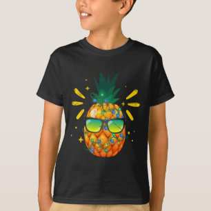 Camiseta Verão havaiano divertido sungles abacaxi Natal