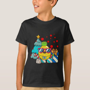 Camiseta Verão havaiano Sungles Abacaxi Natal engraçado